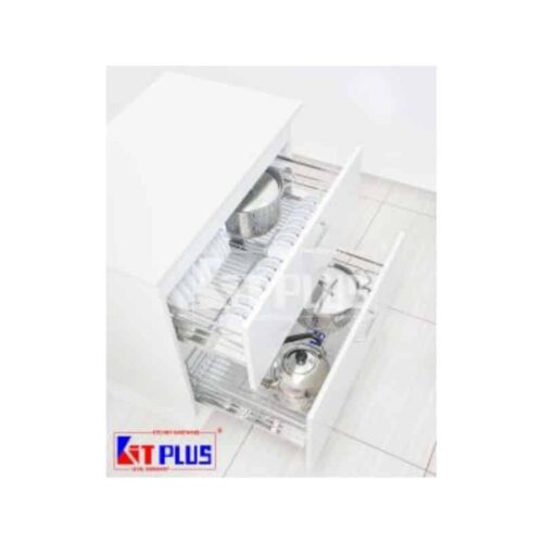 Giá xoong nồi, bát đĩa đa năng nan dẹt inox mờ Kit Plus BM VIP.75