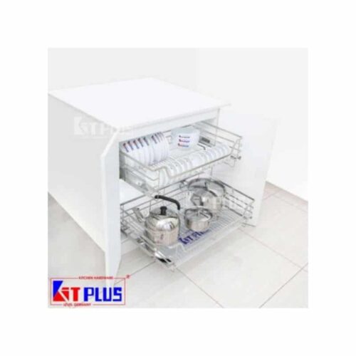 Giá xoong nồi, bát đĩa đa năng nan dẹt inox mờ Kit Plus BM VIP.80