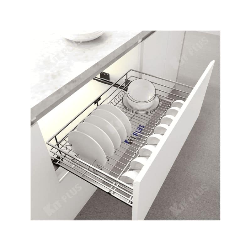 Giá xoong nồi, bát đĩa đa năng nan tròn Inox mờ Kit Plus DM90S Giá xoong nồi, bát đĩa đa năng nan tròn Inox mờ Kit Plus DM90S