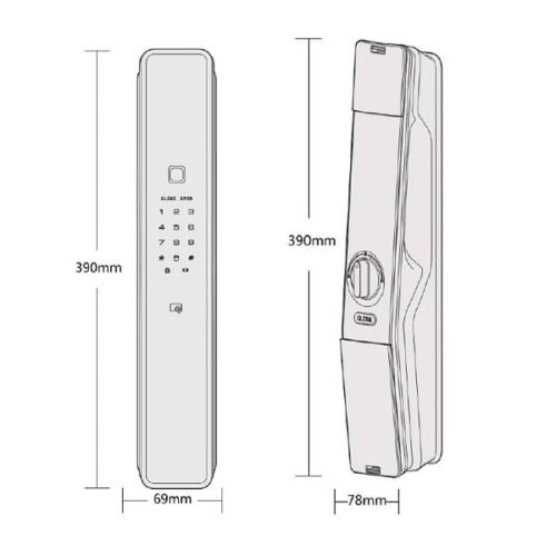 Khóa điện tử Hafele PP9000 912.05.692 3 Kích thước của Khóa điện tử Hafele PP9000 912.05.692
