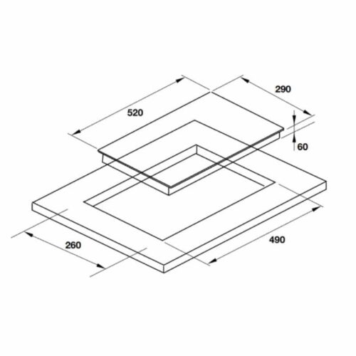 Bếp từ Hafele 2 vùng nấu HC-I302B 536.61.770 3 kích thước của bếp từ Hafele HC-I302B 536.61.770