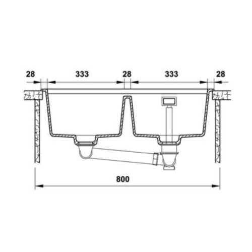 Chậu rửa đá Hafele HS20-GEN2S80 570.30.510 3 Kích thước chậu rửa đá Hafele HS20-GEN2S80 570.30.510