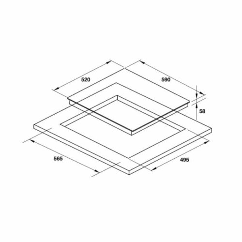 Bếp từ 3 vùng nấu Hafele 536.61.791 5 Kích thước Bếp từ 3 vùng nấu Hafele 536.61.791