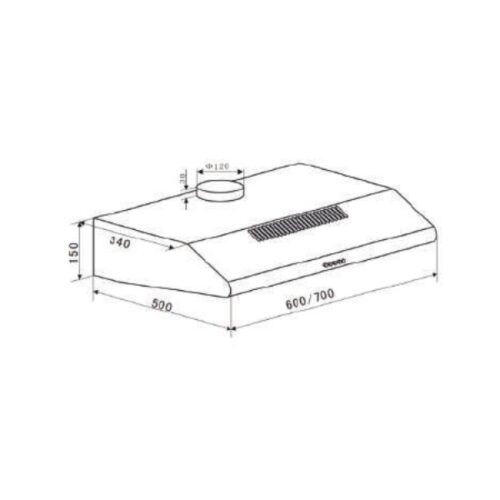 Máy hút mùi Eurosun EH-60CF19B 3 Kích thước Máy hút mùi Eurosun EH-60CF19B