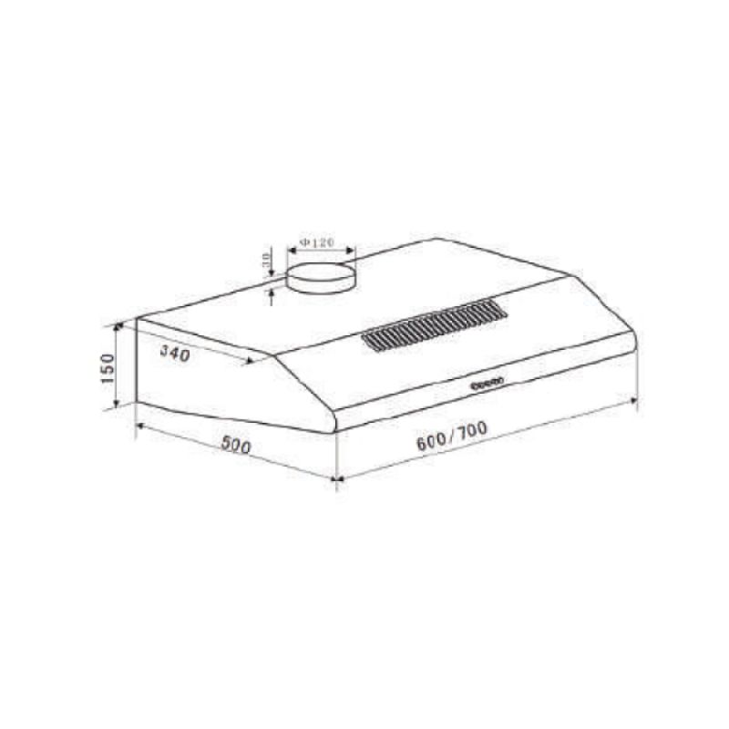 Kích thước Máy hút mùi Eurosun EH-60CF19B Kích thước Máy hút mùi Eurosun EH-60CF19B