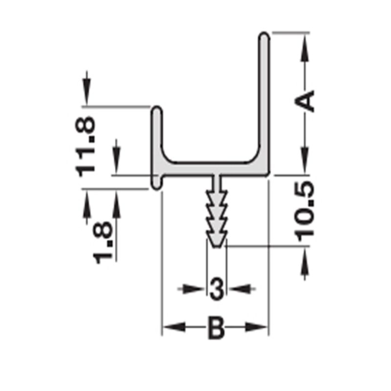 Kích thước tay nắm dạng thanh nhôm 3000mm Hafele 126.27.906 Kích thước tay nắm dạng thanh nhôm 3000mm Hafele 126.27.906