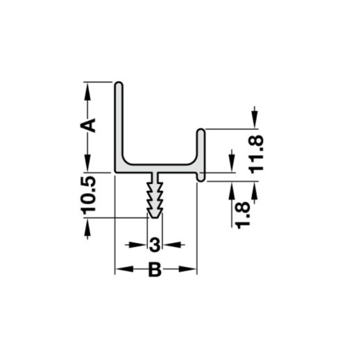 Tay nắm dạng thanh nhôm 3000mm Hafele 126.27.909 3 Kích thước tay nắm dạng thanh nhôm 3000mm Hafele 126.27.909