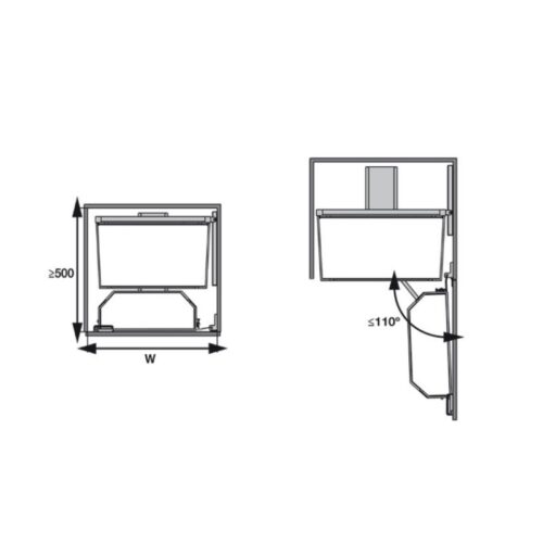 Tủ đồ khô 600mm Tandem Pantry Hafele 545.94.650 4 Kích thước của Tủ đồ khô 600mm Tandem Pantry Hafele 545.94.650