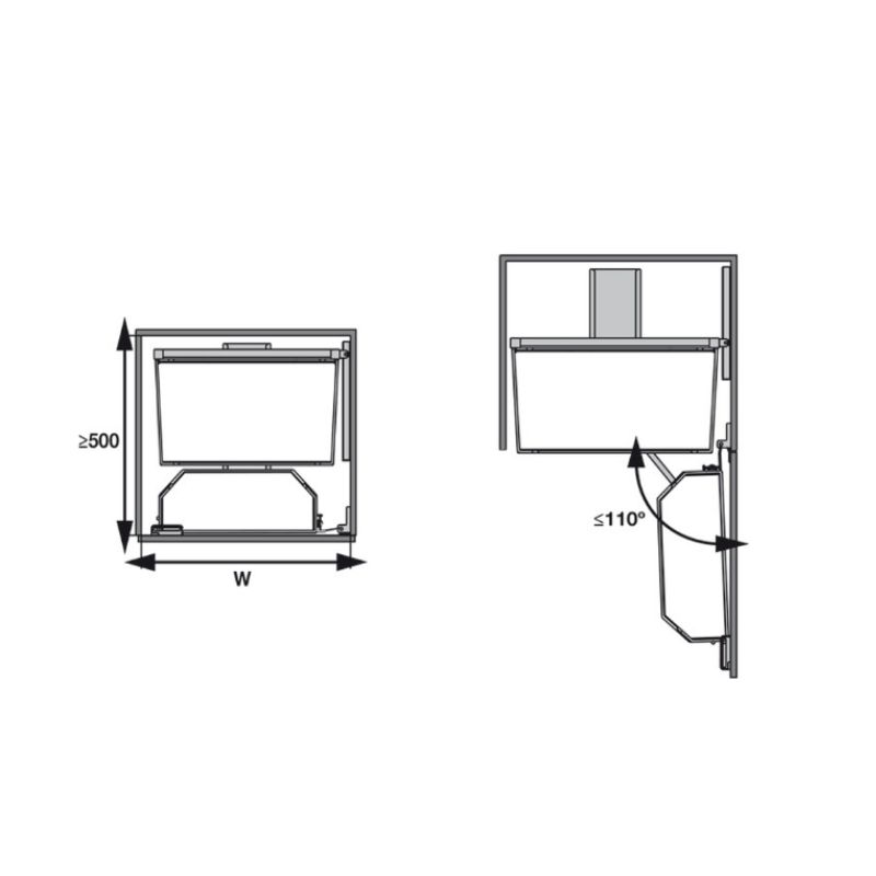 Kích thước của Tủ đồ khô 600mm Tandem Pantry Hafele 545.94.650 Kích thước của Tủ đồ khô 600mm Tandem Pantry Hafele 545.94.650