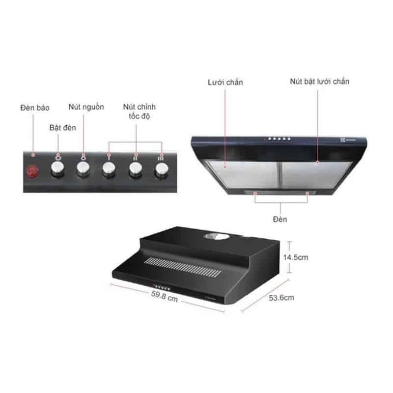 thông số kỹ thuật của Máy hút mùi Electrolux EFT6510K thông số kỹ thuật của Máy hút mùi Electrolux EFT6510K