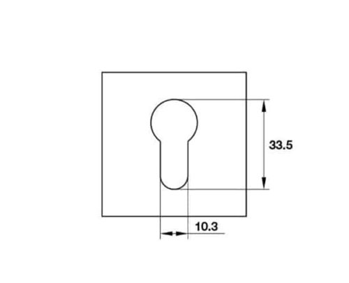 Nắp che ruột khóa vuông Hafele 903.58.204 3 Kích thước của Nắp che ruột khóa vuông Hafele 903.58.204