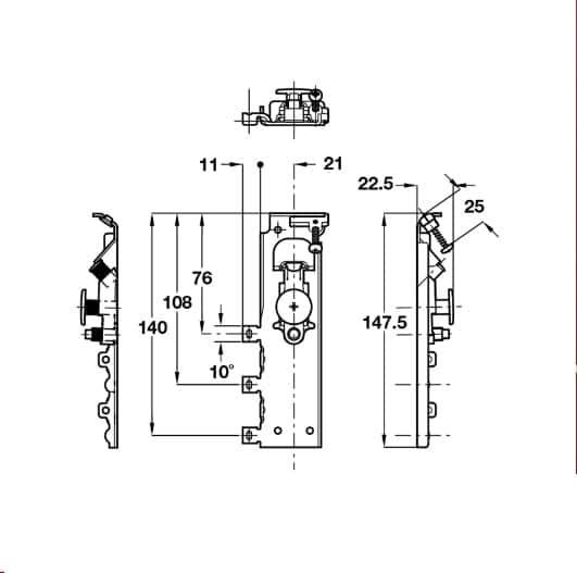 Kích thước của Phụ kiện bas treo tủ lắp lỗ khoan sẵn Hafele 290.41.905 Kích thước của Phụ kiện bas treo tủ lắp lỗ khoan sẵn Hafele 290.41.905