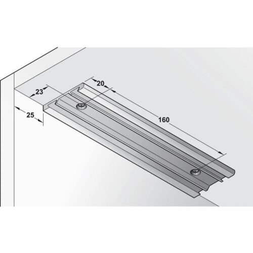Phụ kiện cáp đỡ mặt trước với bas điều chỉnh Hafele 365.46.051 3 Kích thước của Phụ kiện cáp đỡ mặt trước với bas điều chỉnh Hafele 365.46.051