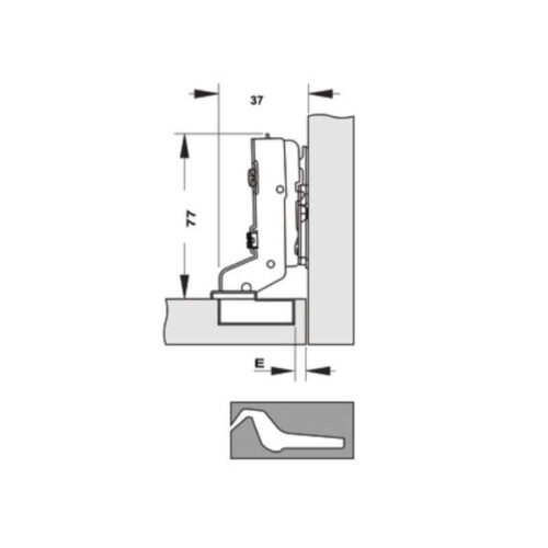 Bản lề Cucina Legato 334.00.063 mạ niken, sáng 3 Bản lề Cucina Legato 334.00.063 mạ niken, sáng