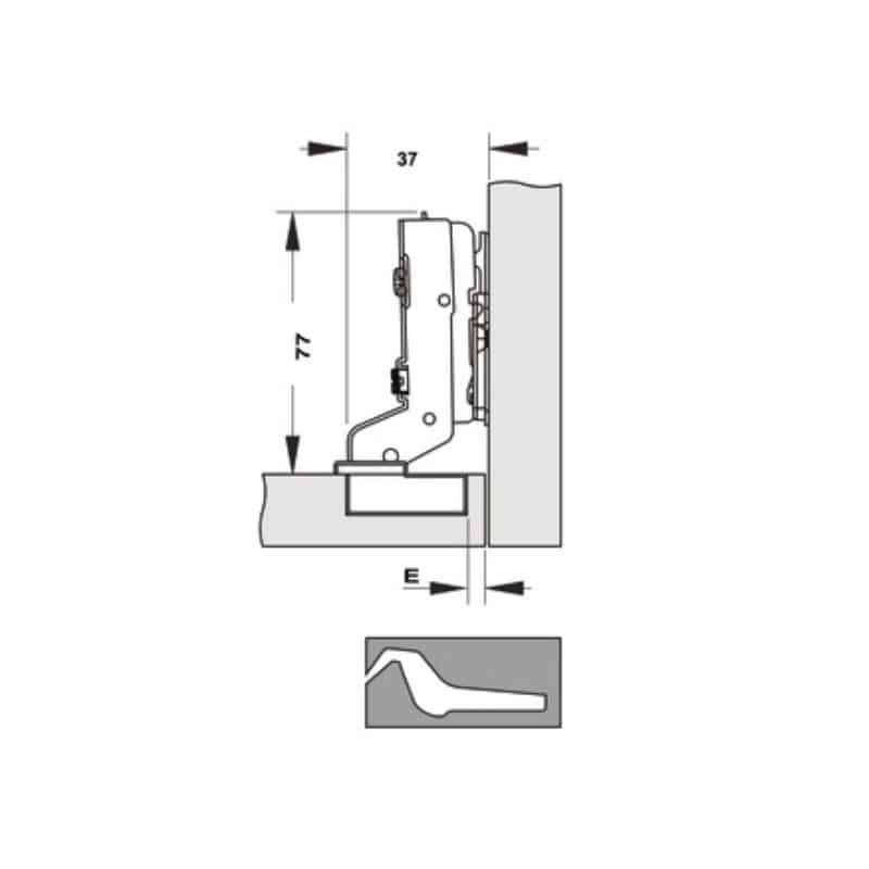 Bản lề Cucina Legato 334.00.063 mạ niken, sáng Bản lề Cucina Legato 334.00.063 mạ niken, sáng