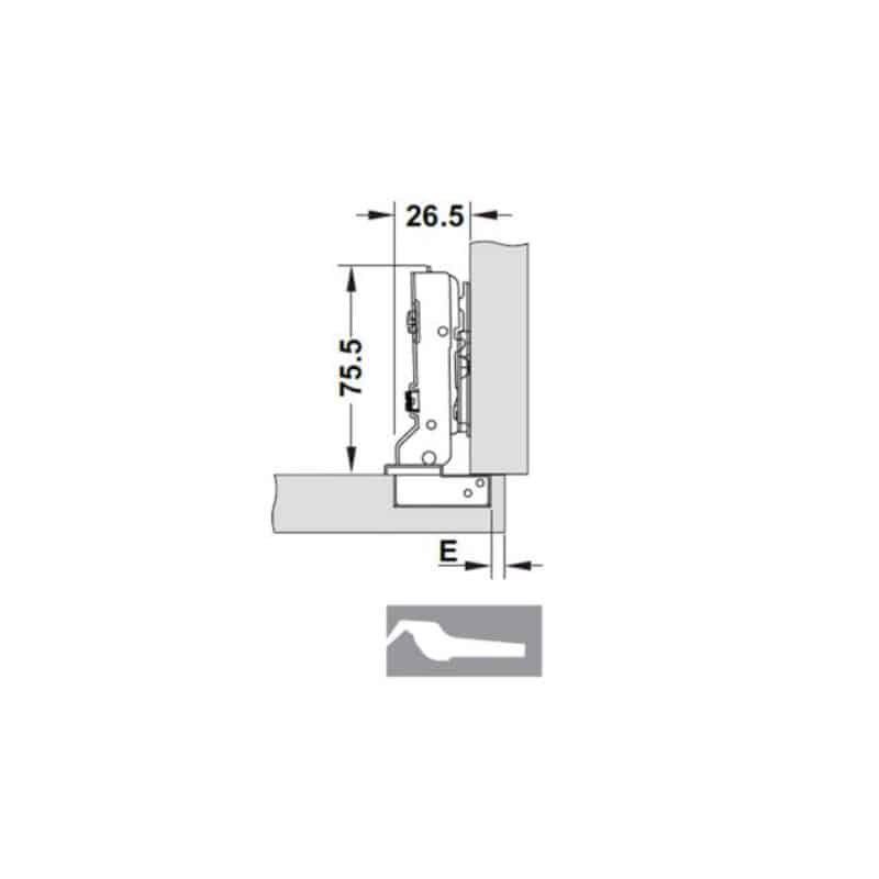 Bản lề Cucina Legato 334.00.065 mạ niken, đen Bản lề Cucina Legato 334.00.065 mạ niken, đen