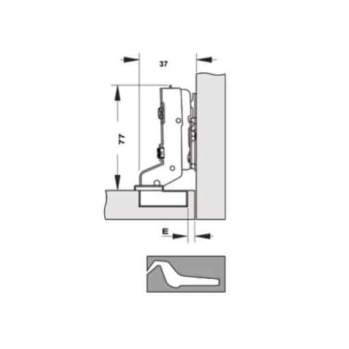 Bản lề Cucina Legato 334.00.066 mạ niken, đen 3 Bản lề Cucina Legato 334.00.066 mạ niken, đen