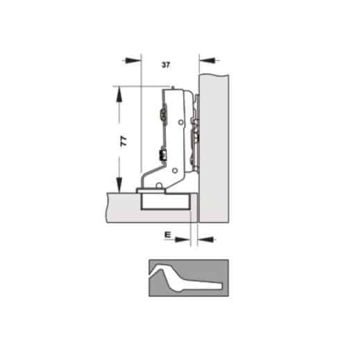 Bản lề Cucina Legato 334.00.066 mạ niken, đen Bản lề Cucina Legato 334.00.066 mạ niken, đen