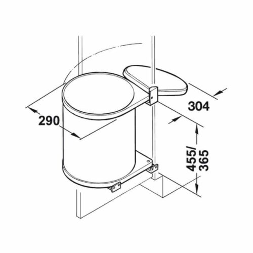 Thùng rác gắn cửa màu trắng Hafele 502.12.729 15L 2 phu kien nha bep 502 12 729 1