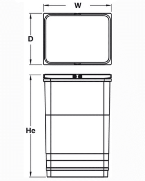 Thùng rác nhựa thay thế Hafele 502.90.501 8l