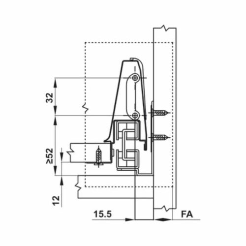 Ray hộp Hafele 552.75.705 Alto màu trắng, H84 X 500mm 4 phu kien nha bep 552 75 705 2