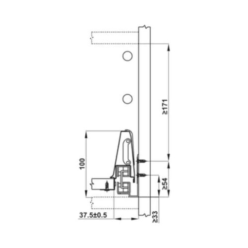 Ray hộp Hafele 552.79.085 Alto B199 500mm, trắng, nắp kim loại 6 Ray hộp Hafele 552.79.085 Alto B199 500mm, trắng, nắp kim loại