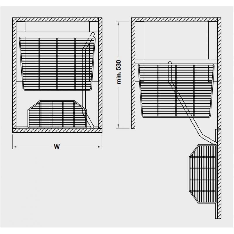 Kích thước của Phụ kiện tủ 6 tầng Milan Series-Hafele 549.91.143 Kích thước của Phụ kiện tủ 6 tầng Milan Series-Hafele 549.91.143