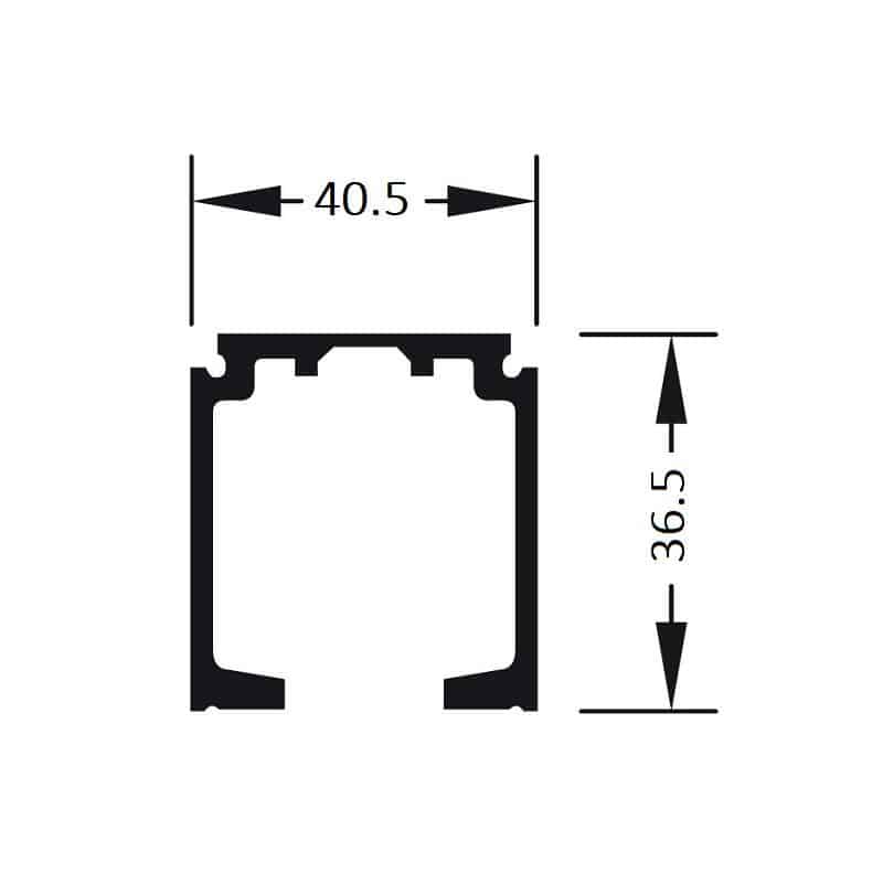 Kích thước của Ray trượt đơn dài 4000mm Hafele 941.62.761 Kích thước của Ray trượt đơn dài 4000mm Hafele 941.62.761