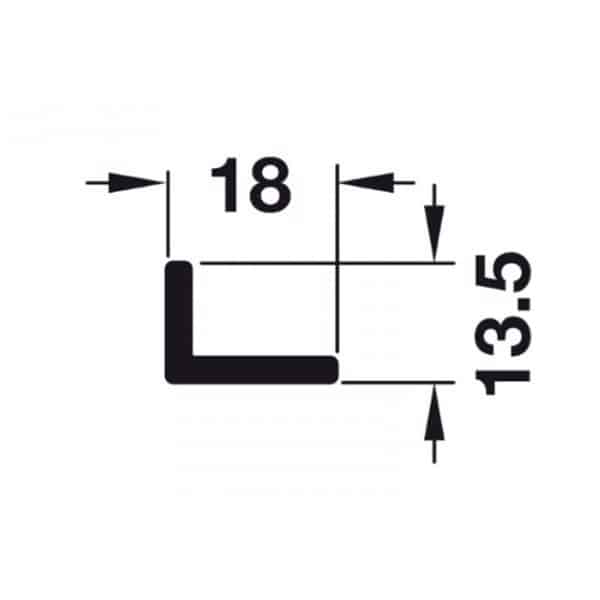 Kích thước của Ray trượt trên dài 2000 mm Hafele 940.42.920 Kích thước của Ray trượt trên dài 2000 mm Hafele 940.42.920
