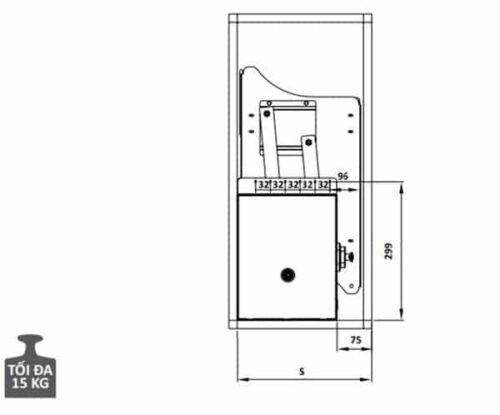 Rổ bát đĩa di động Cucina Lento 504.76.137 800mm Inox 304/ Xám 3 Kích thước của Rổ bát đĩa di động Cucina Lento 504.76.137 800mm Inox 304/ Xám
