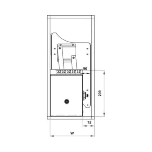 Rổ bát đĩa di động lướt dẹt Lento Hafele 504.76.217 mạ chrome 3 Kích thước của Rổ bát đĩa di động lướt dẹt Lento Hafele 504.76.217 mạ chrome