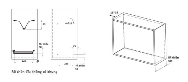 Kích thước của Rổ bát đĩa không khung Presto Hafele 544.40.027 Inox 304 Kích thước của Rổ bát đĩa không khung Presto Hafele 544.40.027 Inox 304