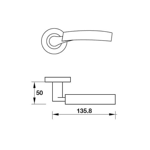 Tay nắm gạt cửa phòng Hafele 903.99.032 3 Kích thước của Tay nắm gạt cửa phòng Hafele 903.99.032