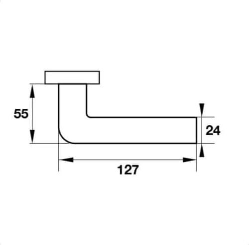 Kích thước của Tay nắm gạt cửa phòng Hafele 903.99.792