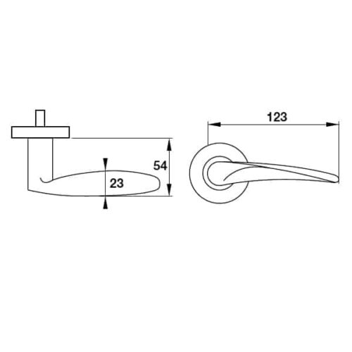Tay nắm gạt cửa vệ sinh Hafele 903.98.142 3 Kích thước của Tay nắm gạt cửa vệ sinh Hafele 903.98.142
