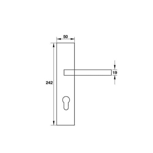 Tay nắm gạt đế dài C/C 72mm Hafele 903.99.303 3 Kích thước của Tay nắm gạt đế dài C/C 72mm Hafele 903.99.303