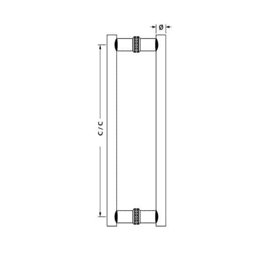 Kích thước của Tay nắm kéo chữ H dài 1200mm Hafele 903.08.506 Kích thước của Tay nắm kéo chữ H dài 1200mm Hafele 903.08.506