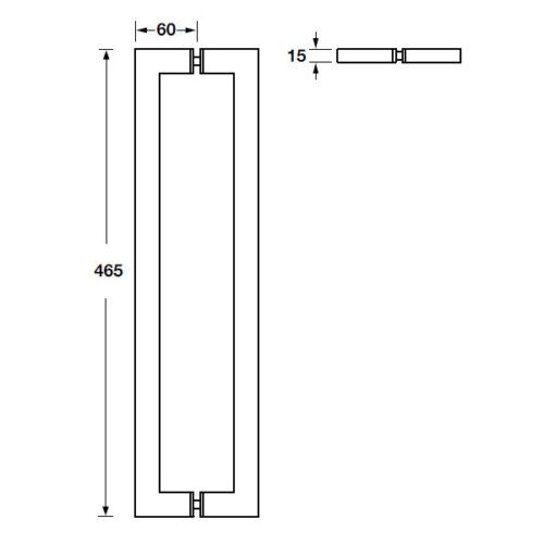 Tay nắm kéo vuông L465mm Hafele 499.68.038 3 Kích thước của Tay nắm kéo vuông L465mm Hafele 499.68.038