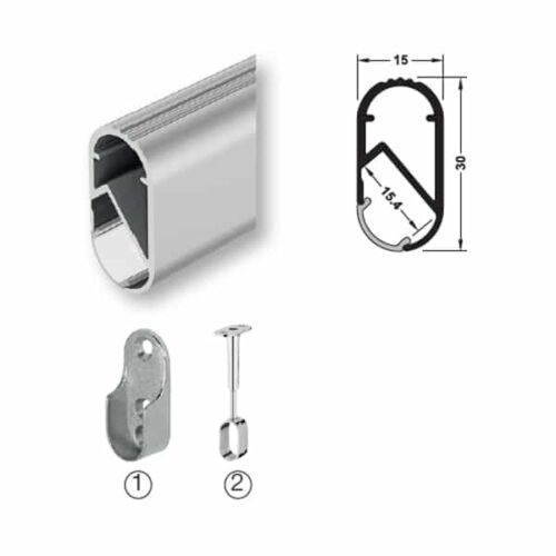 Thanh treo quần áo đầu Oval Hafele 833.72.790 3 Thanh treo quần áo đầu Oval Hafele 833.72.790