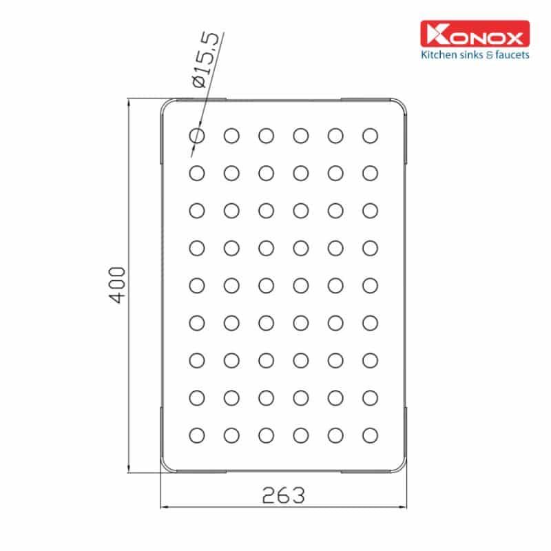 Thiết kế của Thớt lỗ inox Konox Cutting Board CB04 Thiết kế của Thớt lỗ inox Konox Cutting Board CB04