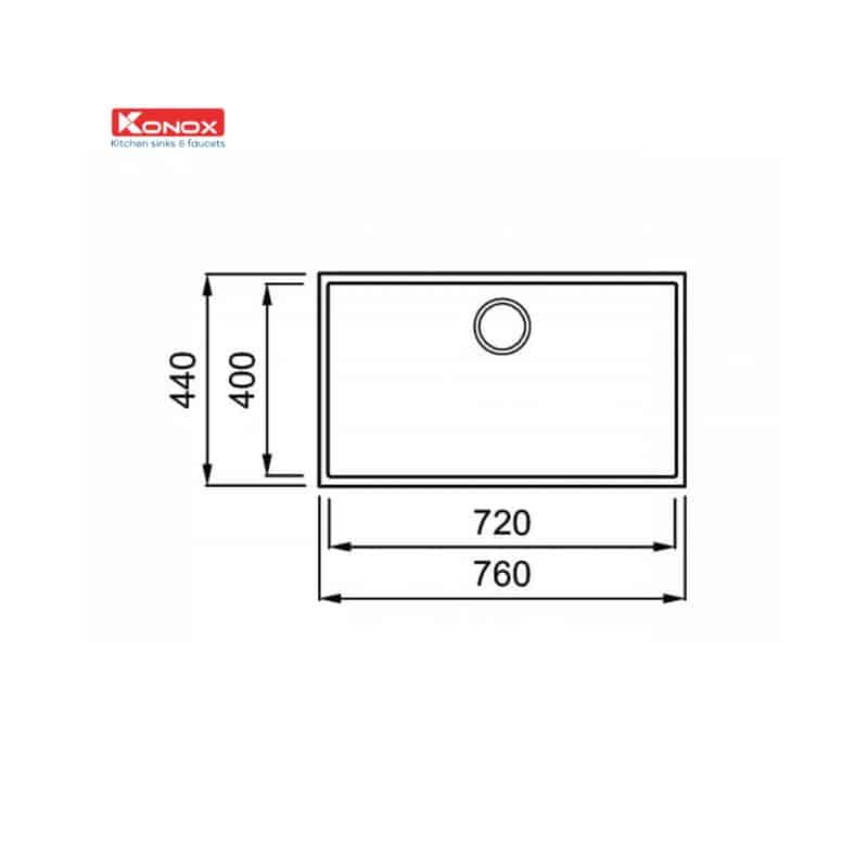 Thiết kế của Chậu rửa bát Granite Naros 760S Grey Thiết kế của Chậu rửa bát Granite Naros 760S Grey
