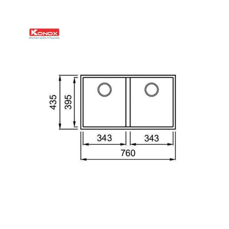 Thiết kế của Chậu rửa bát Granite Veloci 760D Grey Thiết kế của Chậu rửa bát Granite Veloci 760D Grey