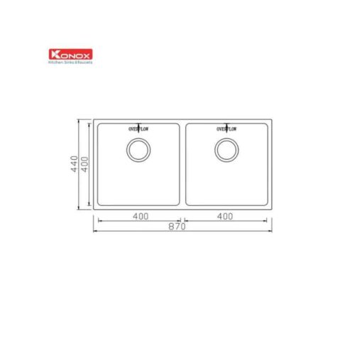 Chậu rửa bát Konox Undermount CUBE 8744DU 5 Thiết kế của Chậu rửa bát Konox Undermount CUBE 8744DU
