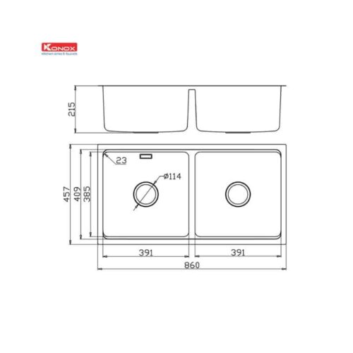 Chậu rửa bát Konox Workstation - Undermount Sink KN8646DU Dekor 5 Thiết kế của Chậu rửa bát Konox Workstation - Undermount Sink KN8646DU Dekor