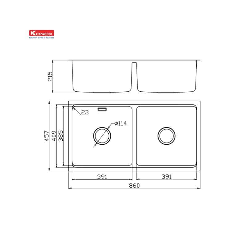 Thiết kế của Chậu rửa bát Konox Workstation - Undermount Sink KN8646DU Dekor Thiết kế của Chậu rửa bát Konox Workstation - Undermount Sink KN8646DU Dekor
