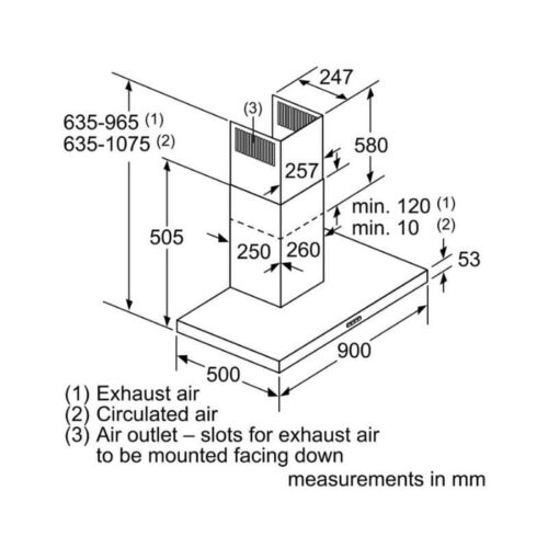 Máy hút mùi Bosch DWB97DM50B 7 Kích thước máy hút mùi Bosch DWB97DM50B