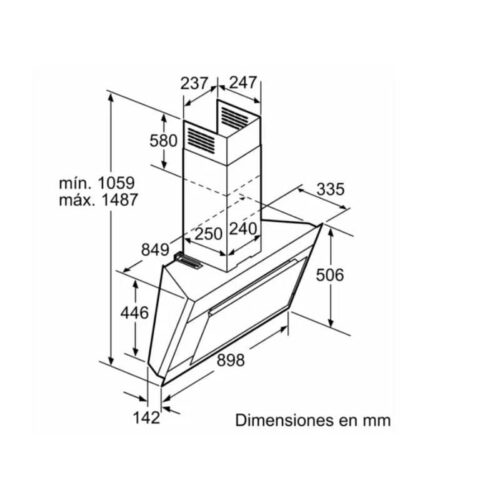 Máy hút mùi Bosch DWK09M760 6 Kích thước máy hút mùi Bosch DWK09M760