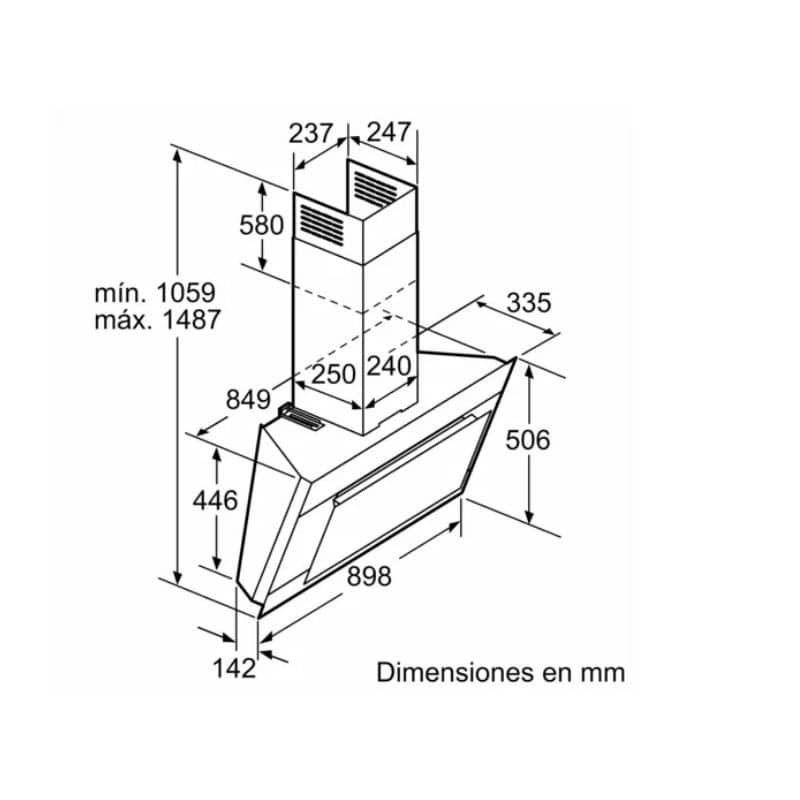 Kích thước máy hút mùi Bosch DWK09M760 Kích thước máy hút mùi Bosch DWK09M760