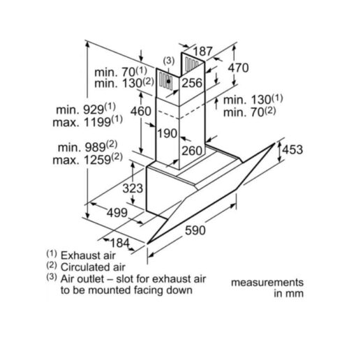 Máy hút mùi Bosch DWK67HM60B 7 Kích thước máy hút mùi Bosch DWK67HM60B