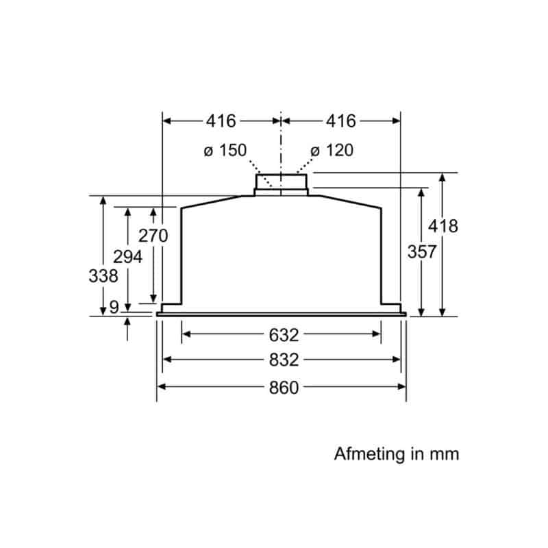 Kích thước máy hút mùi âm tủ Bosch DHL885C Kích thước máy hút mùi âm tủ Bosch DHL885C